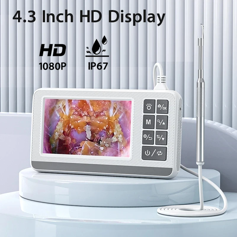 Mini Camera 1080P Full HD Resolution With 4.3 Inch IPS Screen And 3.9mm Lens Diameter Smart Visual Wax Picker