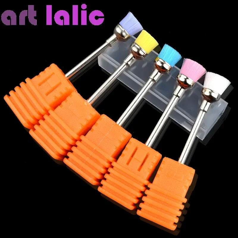 2Pcs Electric Nail Drill Bit Cleaning Brush Set Vibrant Colors Nail Art Tools Manicure Accessory for Personal Use