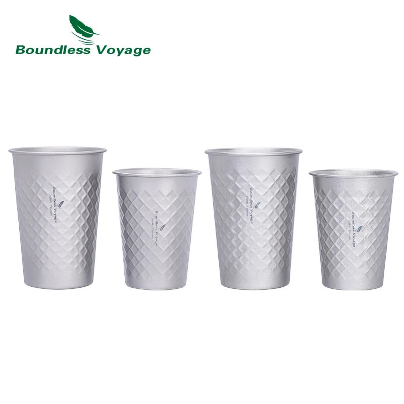 Boundless Voyage Titanium Cup Stackable Drinking Cups Reusable Beer Juice Mug for Home, Party, Camping, Outdoor