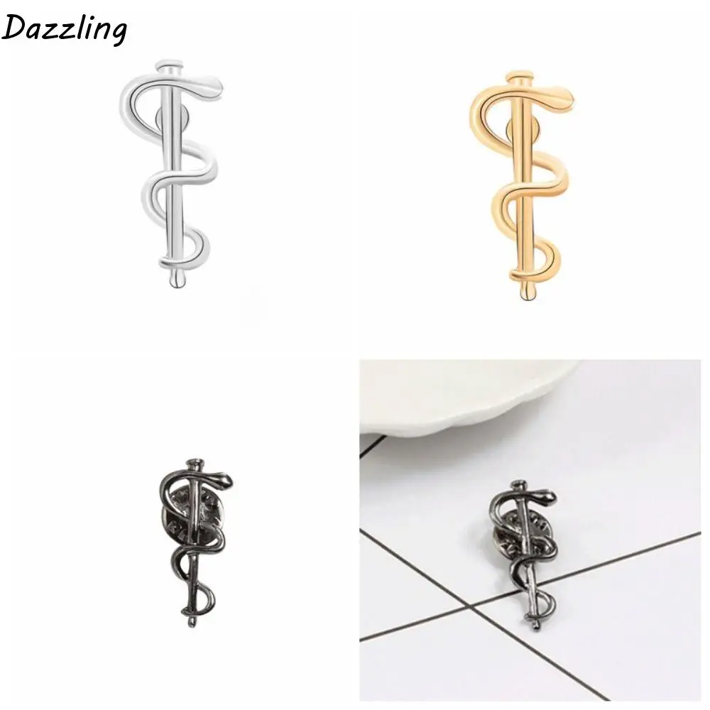 Creative Black/Gold/Silver Magic Snake Stick Brooch Toroidal Line Alloy Animals Party