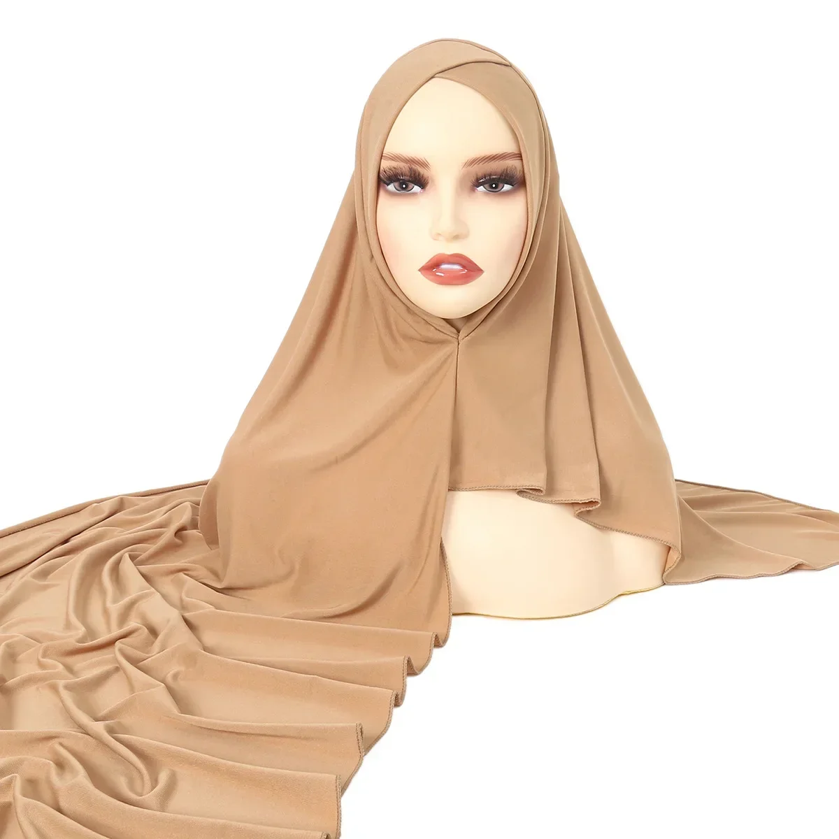 

Forehead Cross Instant Hijab Scarf Muslim Women Jersey Ready To Wear Wrap Turban Amira Femme Musulmane Headscarf Shawls Bandana