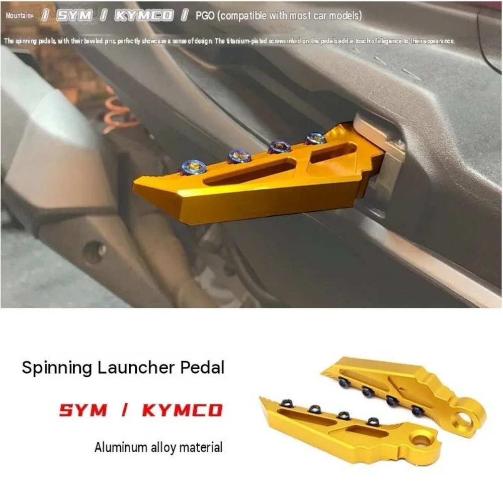For SYM KYMCO Motorcycle Spinning Launcher Footpeg Aluminum Alloy Sturdy Durable Styling Upgrade Mod Accessories