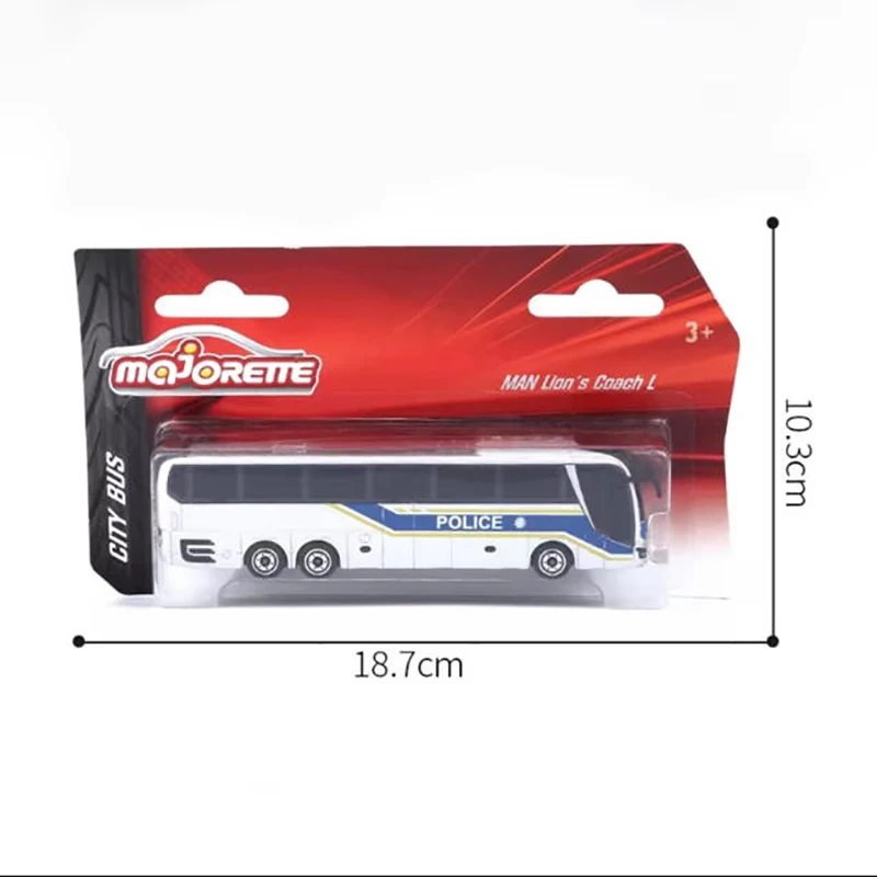 Majorette 1:100 مقياس رجل سبيكة سيارة نموذج Intercity حافلة لعبة نموذج محطة الشرطة حافلة سياحية حافلة فليكس لعبة هدية مزخرفة