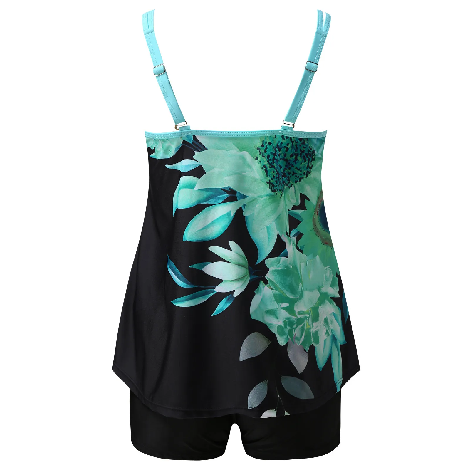 ชุดว่ายน้ำ tankini สำหรับผู้หญิงชุดว่ายน้ำแบบหลวมพิมพ์ลายมัดย้อมสองชิ้น2024ใหม่เอี่ยมฤดูร้อน