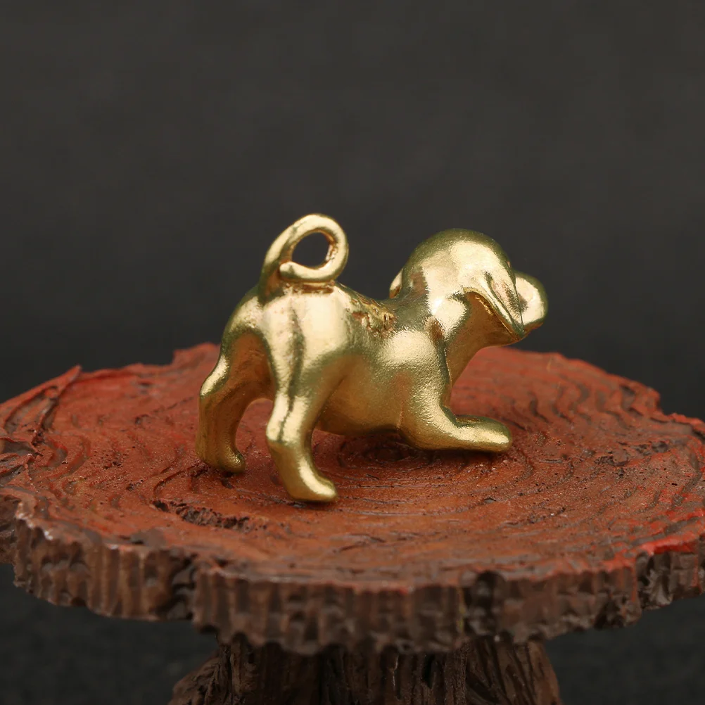 

2 Pcs The Animal Brass Keychain Embellishment Charm Vintage Ornament Golden Pendant