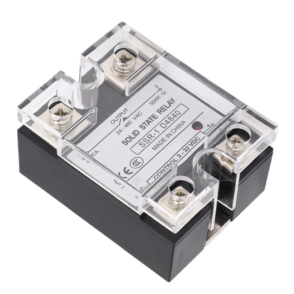 High Power SSR-1 D4840 Solid State Relay DC to AC 24-480VAC Load Voltage 40A SSR 40A Solid State Relay Industrial Systems