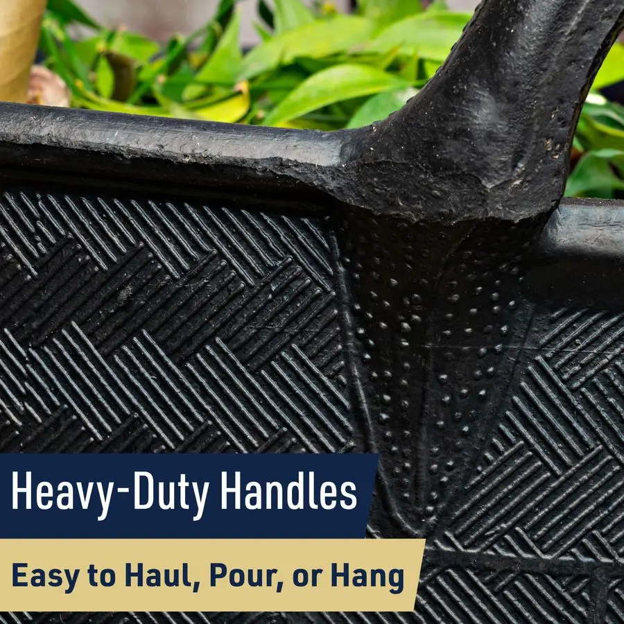 دلو بمقابض 30 لتر 8 جالون دلو من المطاط الطبيعي صندوق نفايات ساحة متعدد الاستخدام، سلة حصاد للبستنة، أو حوض المرافق لـ