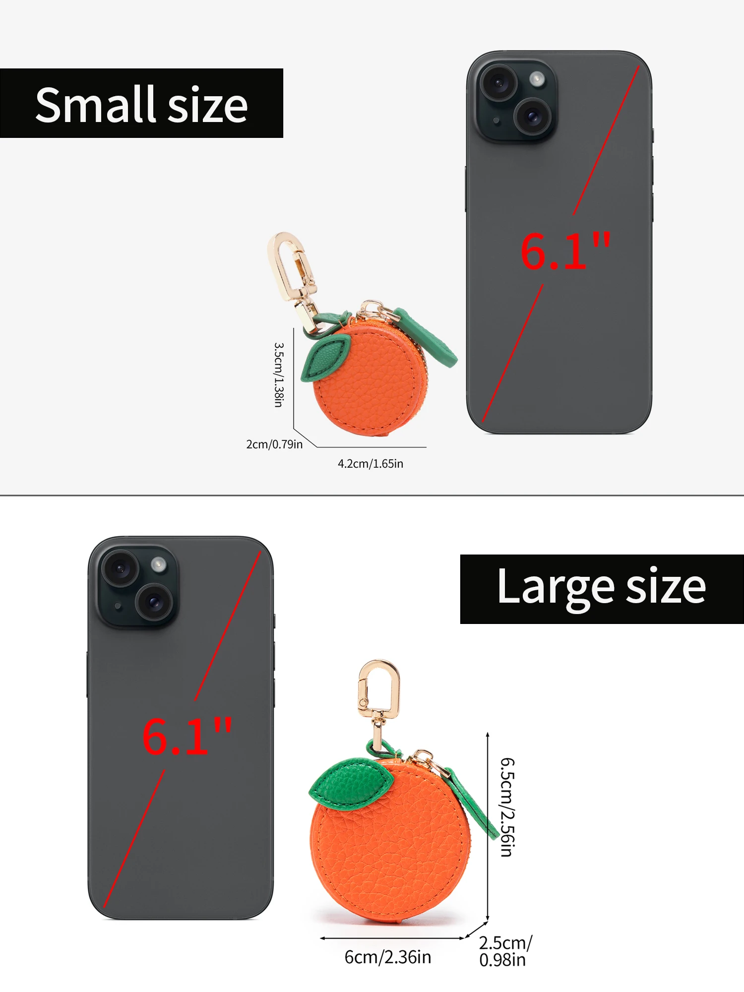 Modischer Persönlichkeits-Fruchtanhänger in Kirschform, Mini-Münzbörse, Niedlicher Schlüsselanhänger, PU-Leder-Taschenanhänger, Kleine Tasche, Geschenk für Mädchen – Detail 24