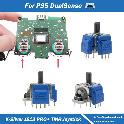 2/10 Uds k-plata JS13 Pro + Joystick TMR para PS5 DualSense reemplazo 3D analógico ThumbStick Rocker TMR Joystick electromagnético