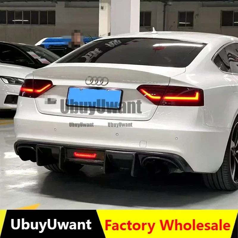 Für Audi A5 S line S5 Coupé 2008-2015 Heckstoßstangen-Diffusorlippe Spoiler aus echtem Carbon, nicht für A5 Standard.