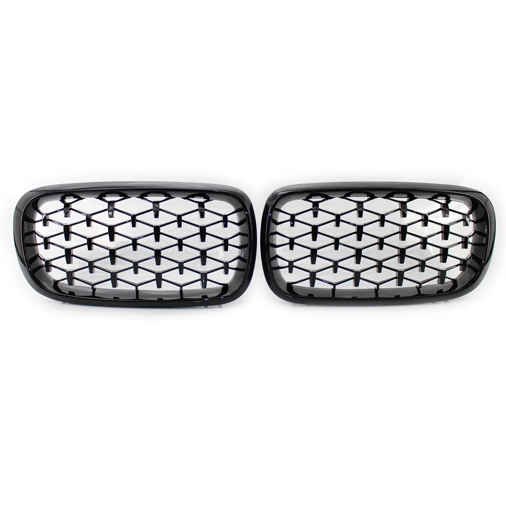 Glossy Black Car Front Grille For 2014 2015 2016 BMW X5 F15 F85 Diamond Meteor Style Grill ABS Plastic 1 Pair