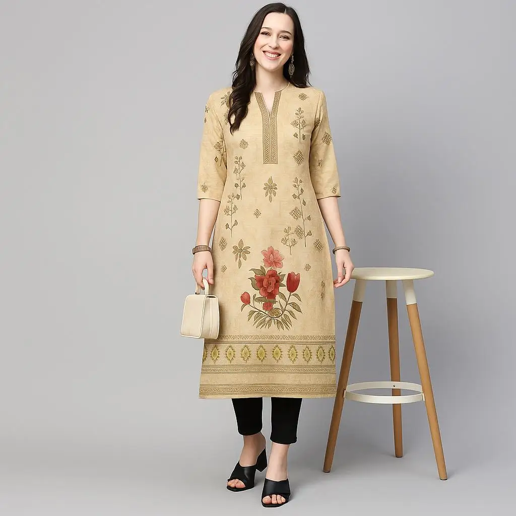 ムスリム女性ファッション 快適なドレス 長袖 ストレート チューブ カジュアル エスニック フラワー柄 ベスティドス ロング モロッコ カフタン ドレス