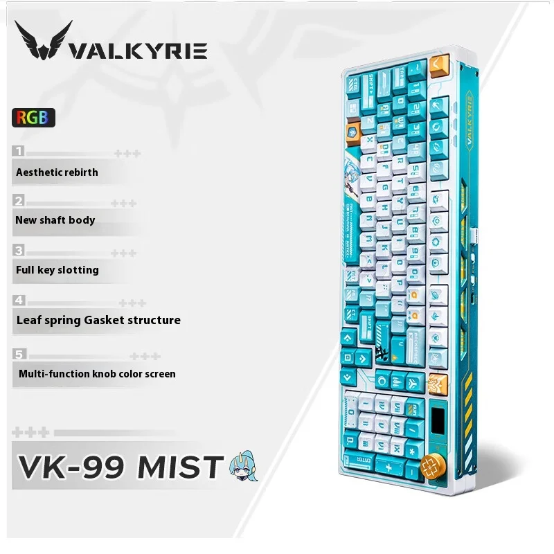 

VALKYRIE VK99-Mist механическая клавиатура ПРОКЛАДКА ПОЛНАЯ клавиша Горячая замена 3 режима 2,4G беспроводной Bluetooth RGB игровой офисный ПК