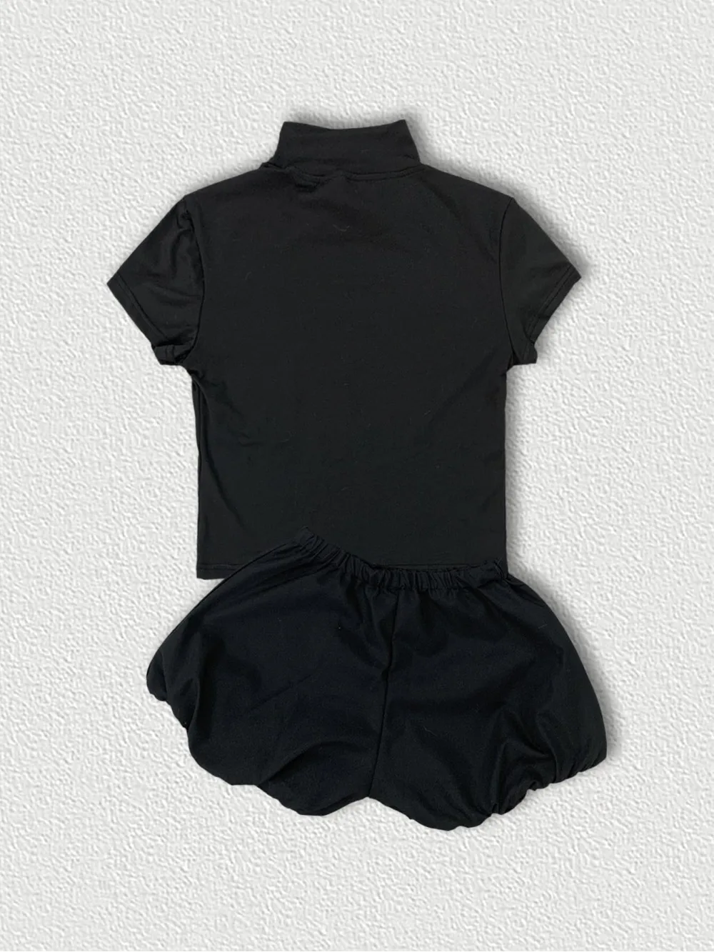 2026 new summer American letter printed semi high neck short sleeved top, flower bud shorts, casual home set, street trend ins