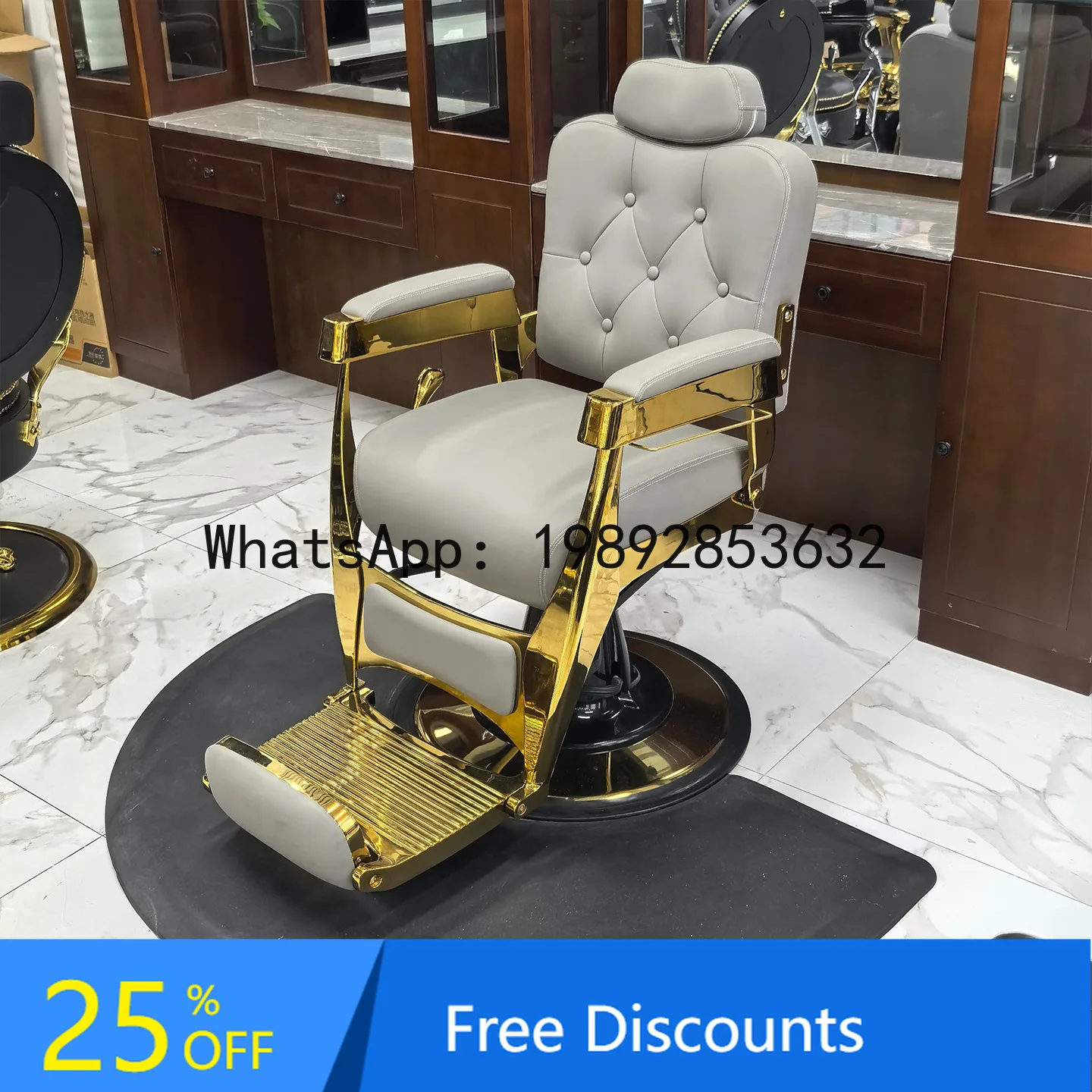 CZ High-End Retro Men's Oil Head Salon Barber Chair Hair Salon Reclining Shaving Hair Salon Special Hair Cutting Chair