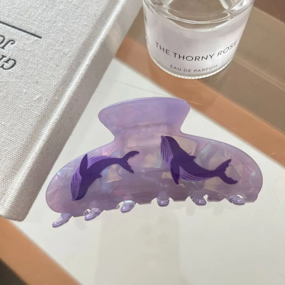 Pinza para el pelo de Animal del océano dulce, pinza para el pelo de concha de ácido acético de estilo coreano, pinza para el pelo de cola de caballo alta, accesorios para el cabello, Clip geométrico de tiburón