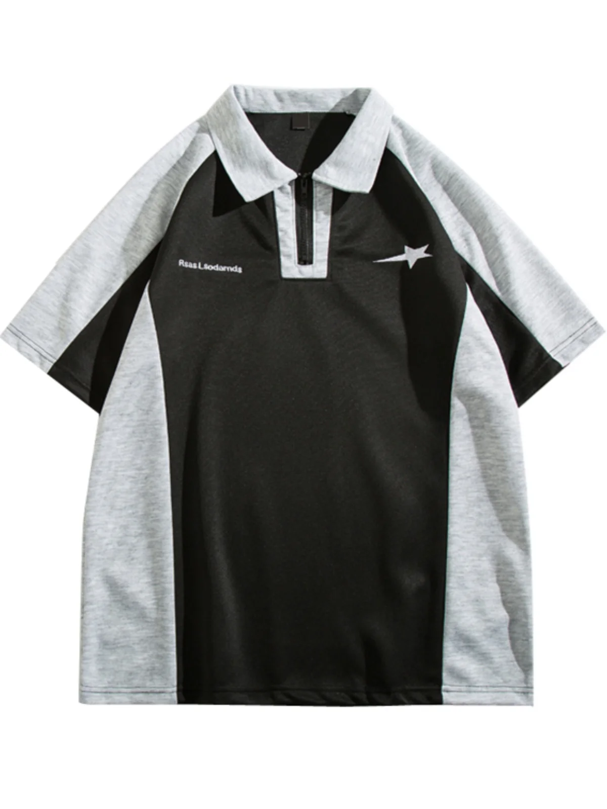 

American Sle Heavyweight Patchwork Embroidery irt Men's Women's Summer College Sle ort Sve T-irt Versatile ...