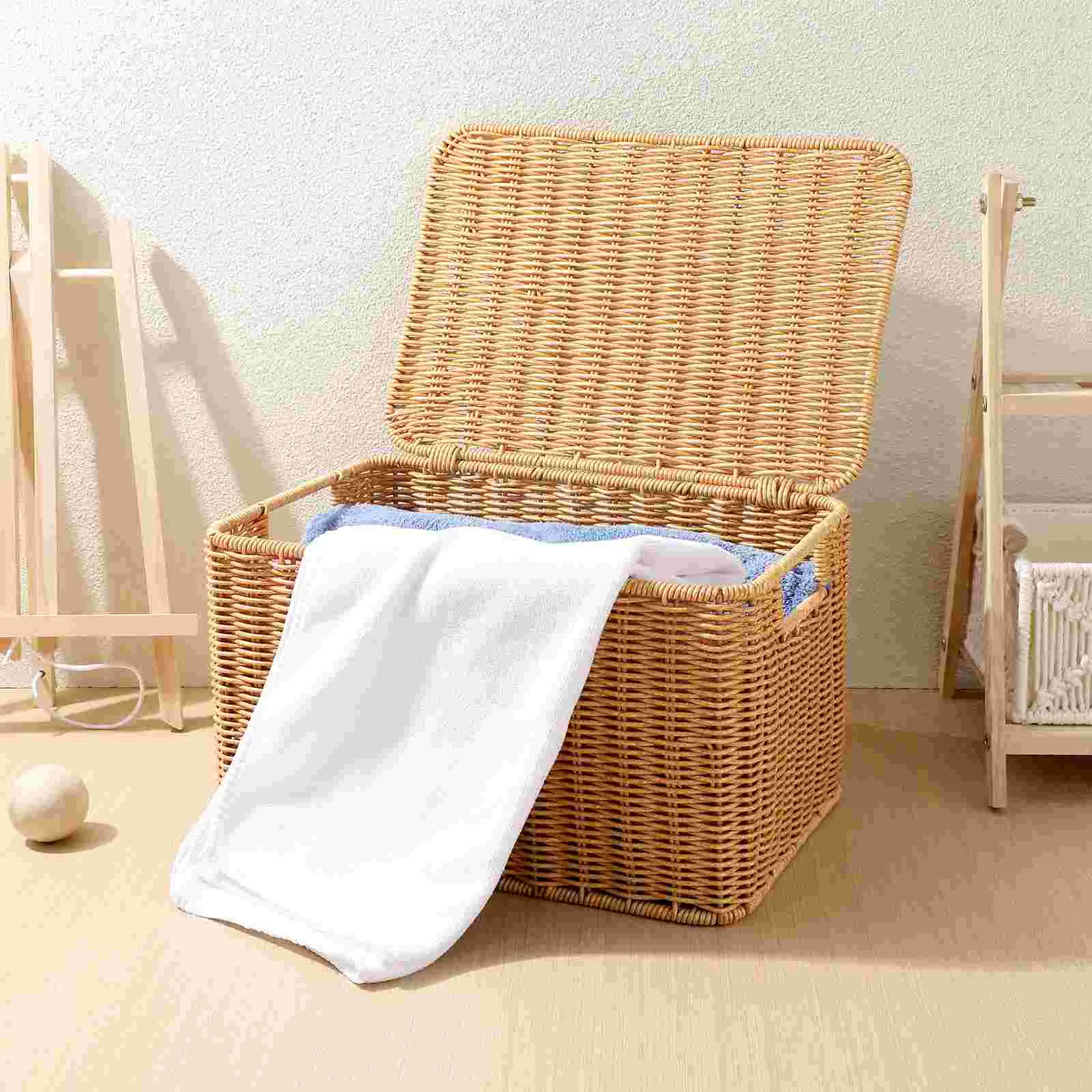Woven Storage Basket Baskets for Clothing Home Toy Laundry Large Capacity Multi function Decorative Indoor Handmade Rattan Style