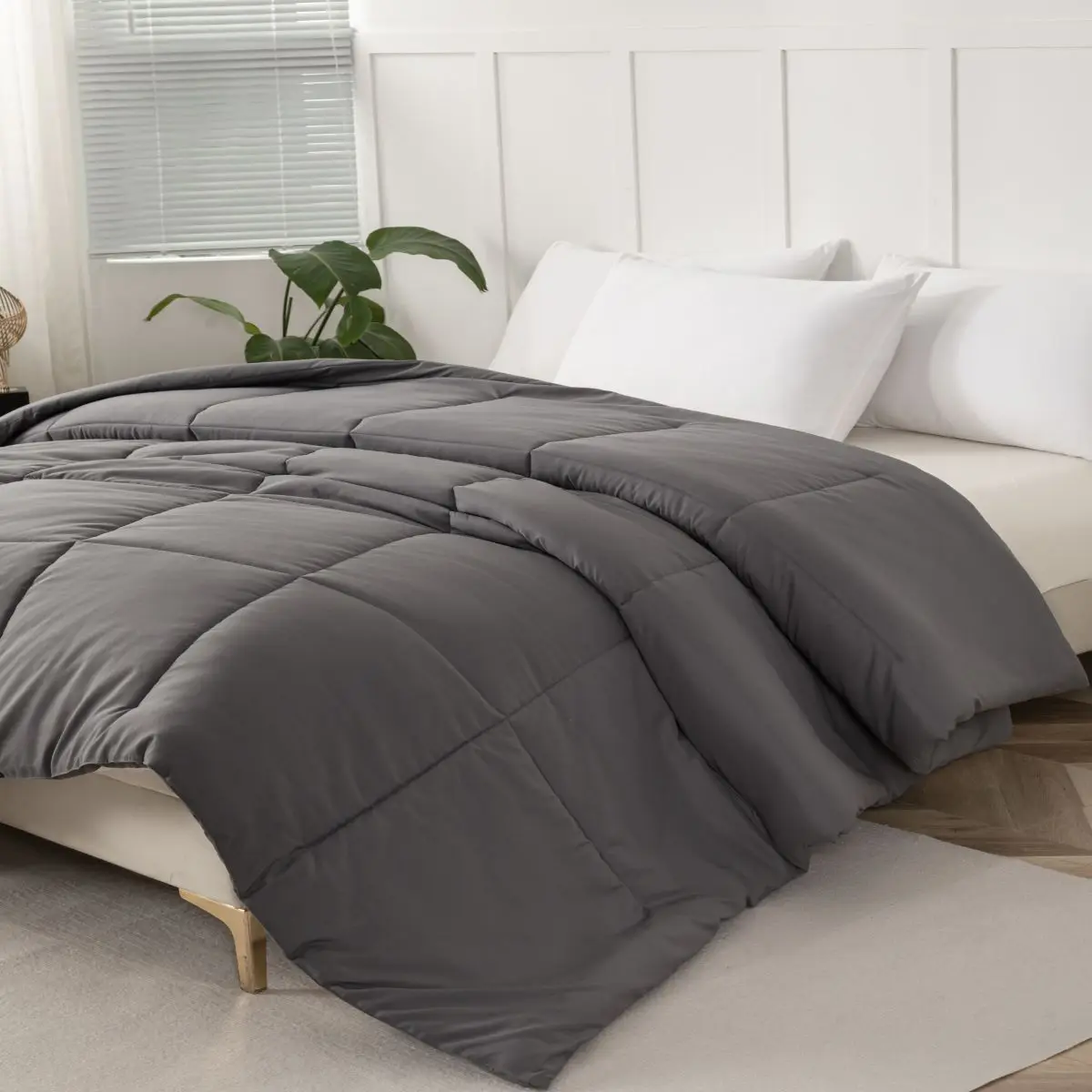 1pc solid color quilt core, thickened warm cover (excluding pillowcase and pillow core)