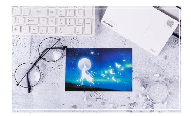 30 Sheets/Set Wandering Planet Luminous Postcards Cartoon Greeting Card Noctilucous Wish Card For Gift DIY Decoration Message