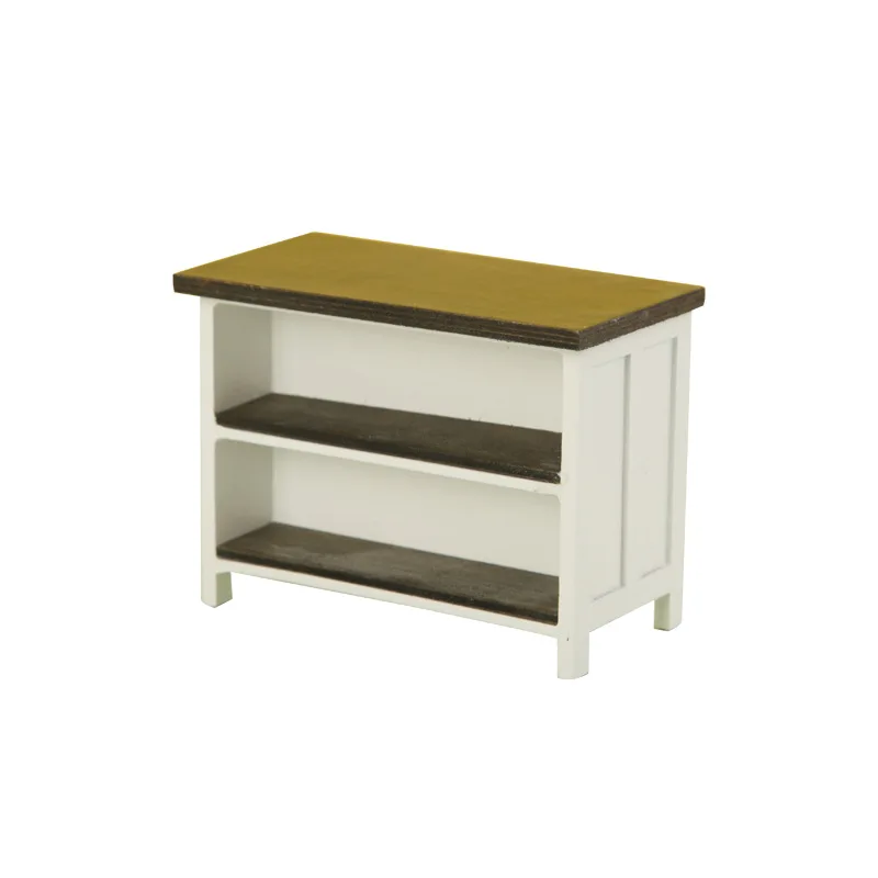 1:12 Scale Dollhouse Miniature Desk, Double-Layer Storage, Living Room Furniture Model 2025