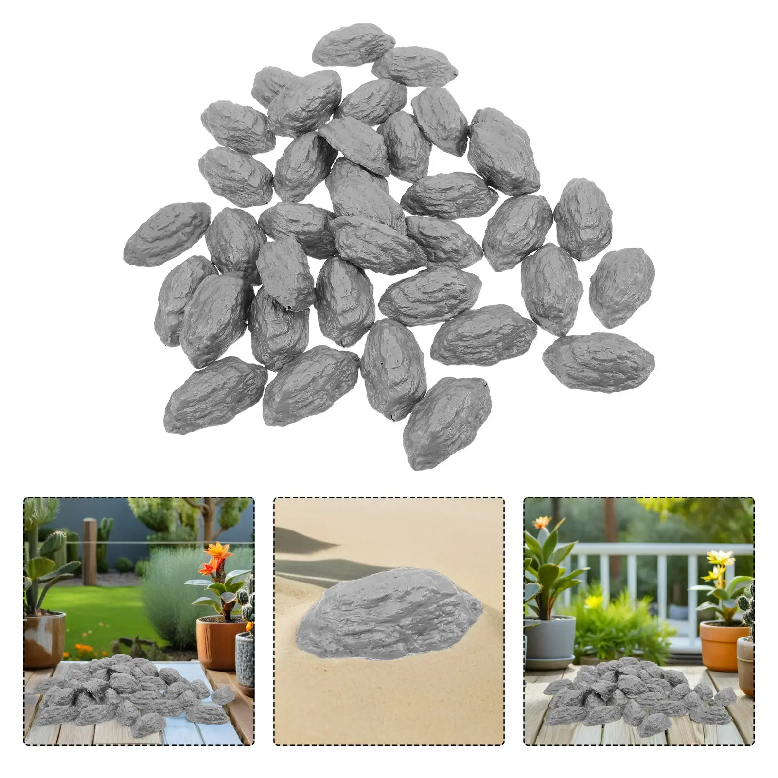 Miniature Landscape Stones 50Pcs 75mm Realistic Faux Rocks for Train Diorama Sand Table Scenery