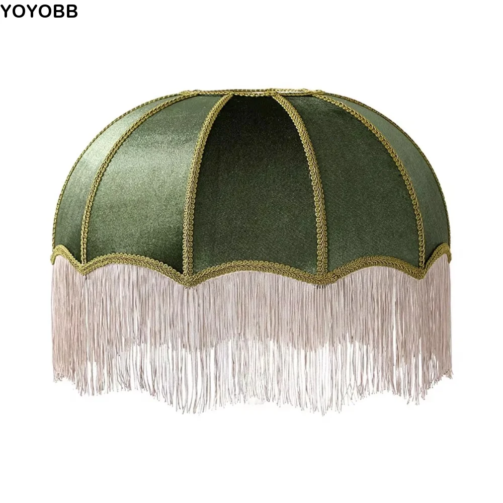 20CM 25CM 30CM Fabric Lampshade European-style Easy To Replace Tassels E27 Lampshade Premium Feel Vintage Style Retro Lampshade