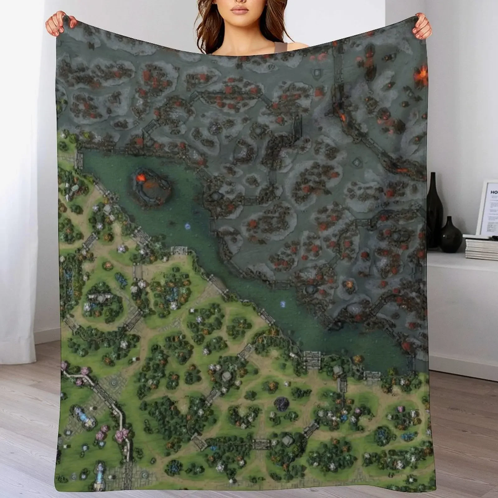 Dota 2 Reborn 7.28 HD Map Throw Blanket Thin Luxury Designer Soft Big Blankets