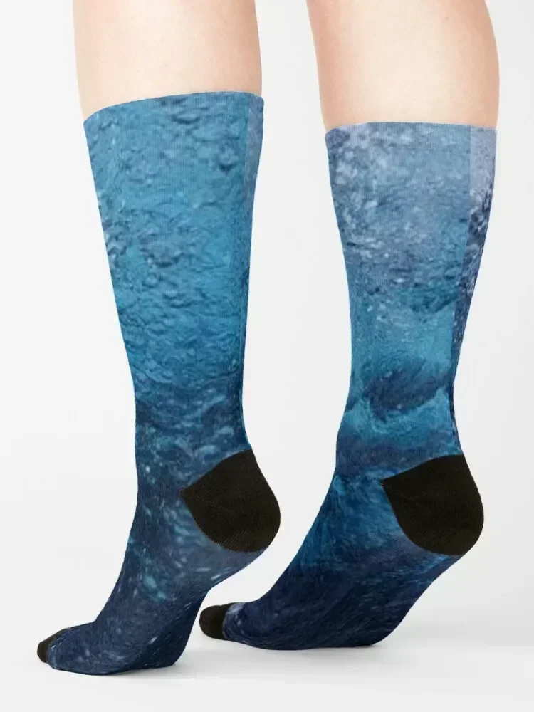 Blue Clashing Waves Socks christmas stocking with print aesthetic Hiking boots Socks For Man Women's