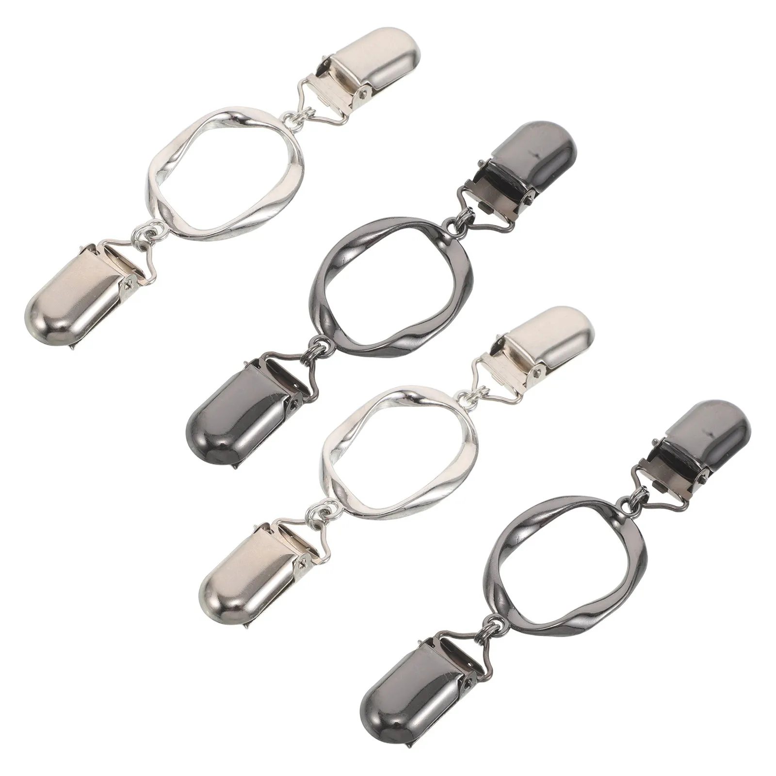 

4Pcs Vintage Sweater Clip Chain Elegant Retro Cardigan Clips for Women Shawl Fastener Sweater Pin Clothing Accessories