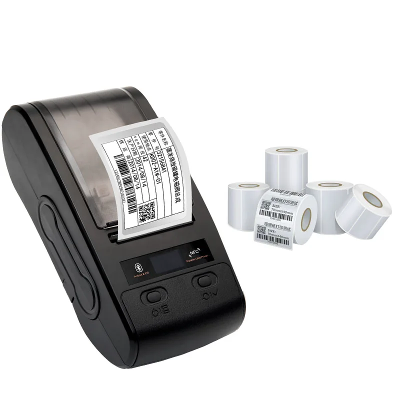 DT60S 2 Inch Portable Thermal Transfer Printer Android IOS Asset Tag Label Machine