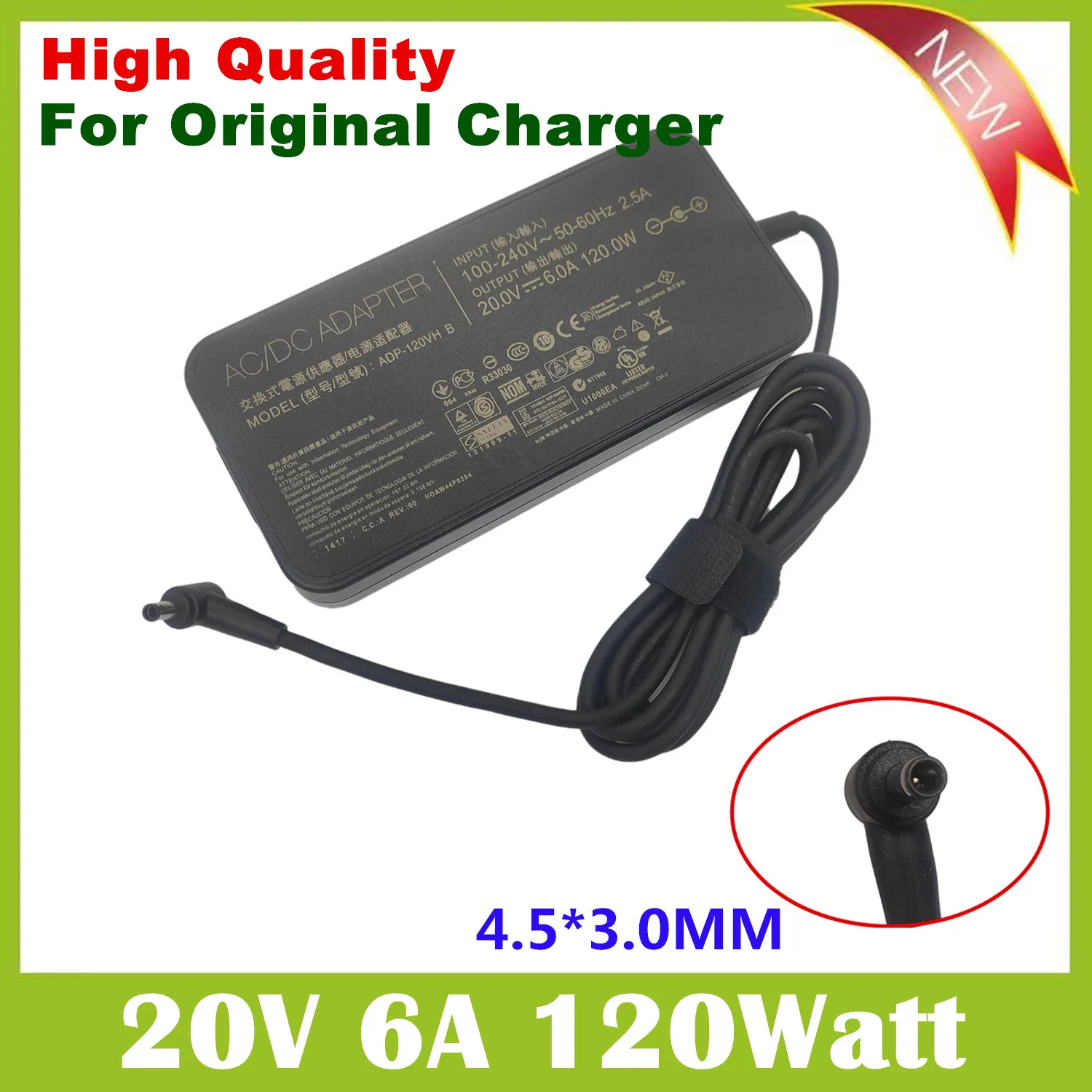 20V 6A 120W 4.5X3.0mm AC Adapter Charger PA-1121-22 for Asus UX534F UX533FN M7400Q YX570U YX570Z UX501J U5500V Power Supply