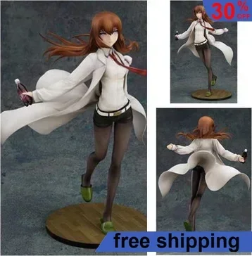 21cm Steins Gate Anime Figures Makise Kurisu Assistant in white Kawaii PVC Model Doll Peripherals Small Action Figures Gift Toys