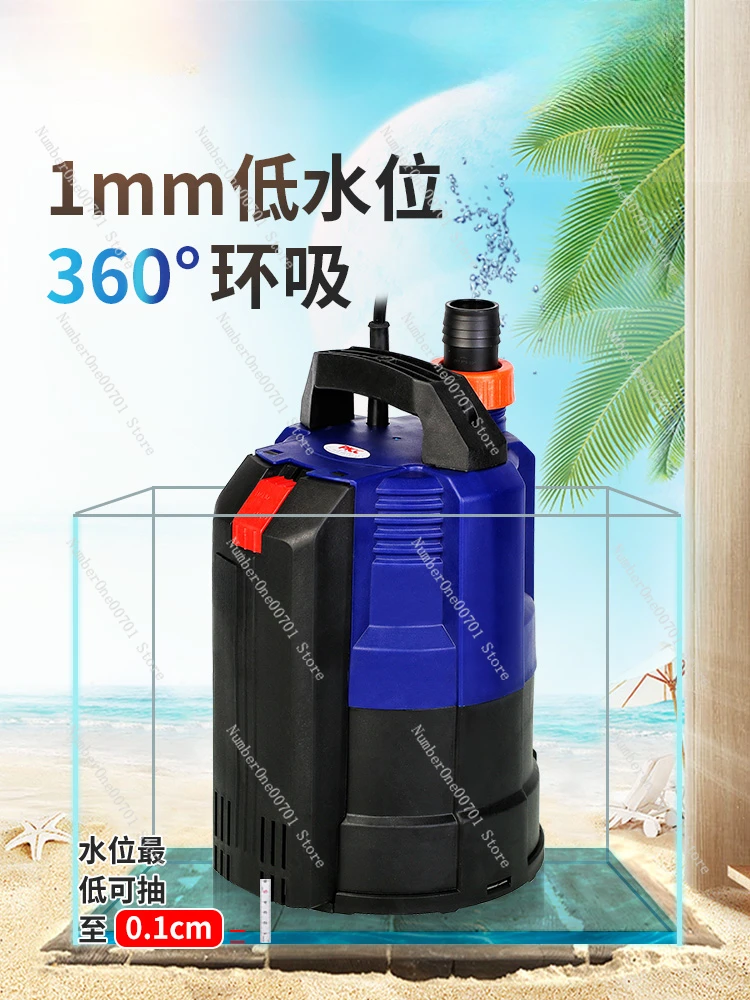 Submersible Pump 220V Low Water Level Sewage Cleaning Automatic Household Small Low Suction Pumping Basement Drainage