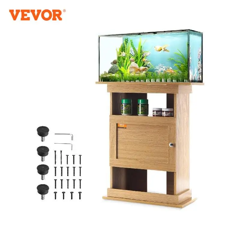 VEVOR Soporte para Acuario Carga de 76 kg Mueble para Acuario de MDF Soporte para Tanque de Reptiles 64 x 40 x 72 cm con Gabinete de Almacenamiento y Kit de Hardware para Salón, Oficina, Recepción