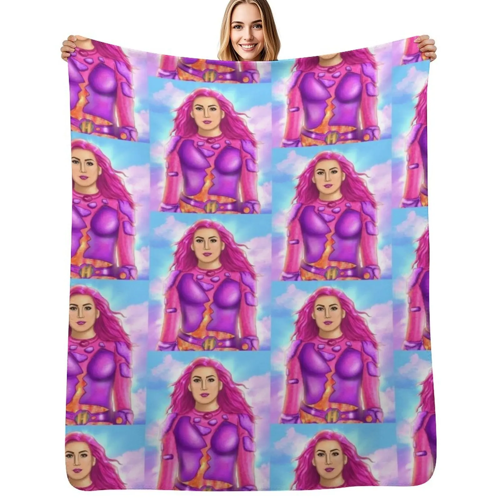 shark boy and lava Girl drawing WE CAN BE HEROES netflix Throw Blanket Plaid on the sofa Beach Warm Decoratives Blankets