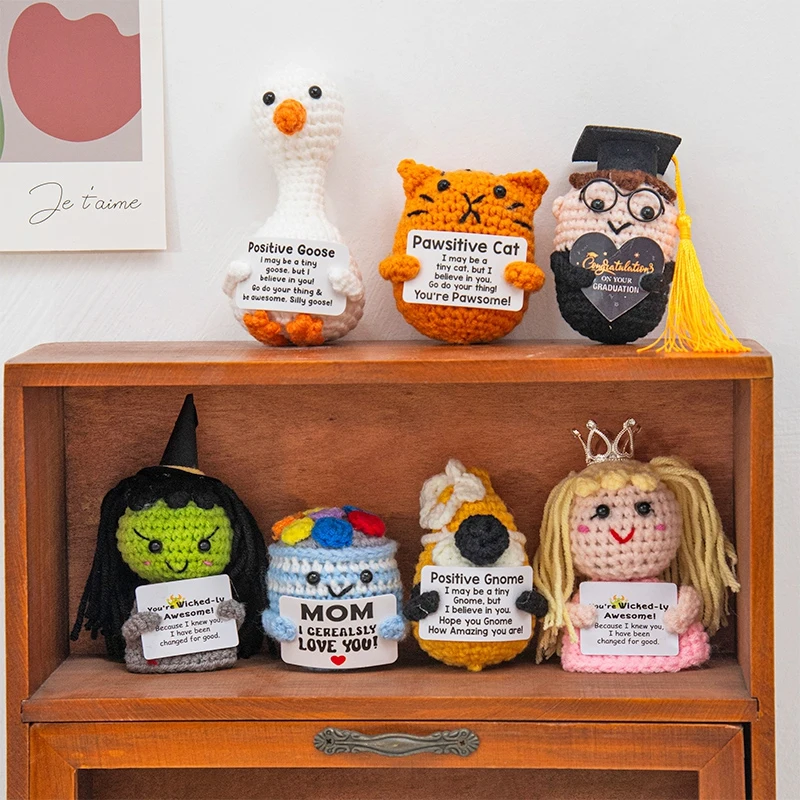 اليدوية الكروشيه الكرتون دونات الساحرة سطح المكتب زخرفة ديكور المنزل الحرف الانتهاء من الطاقة الإيجابية الصغيرة هدايا الهالوين #1