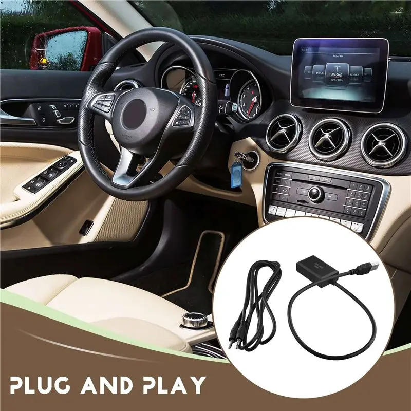 2Pcs 7 Inch Car Screen Audio Input AUX To USB Audio Output AUX Activator For Mercedes Benz NTG 5.0 System-A08Q