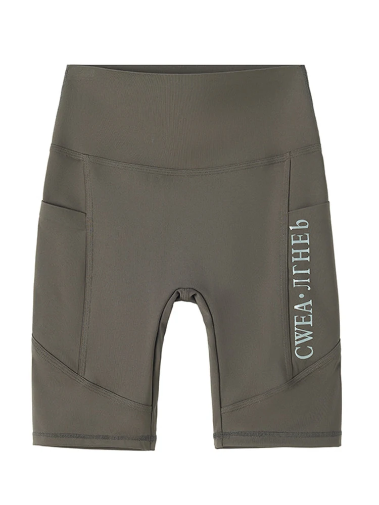 2025 Pantaloni da yoga in pelle arca delle nuove donne Sottile abbigliamento estivo da esterno Vita alta Collant fitn in seta di ghiaccio a cinque quarti