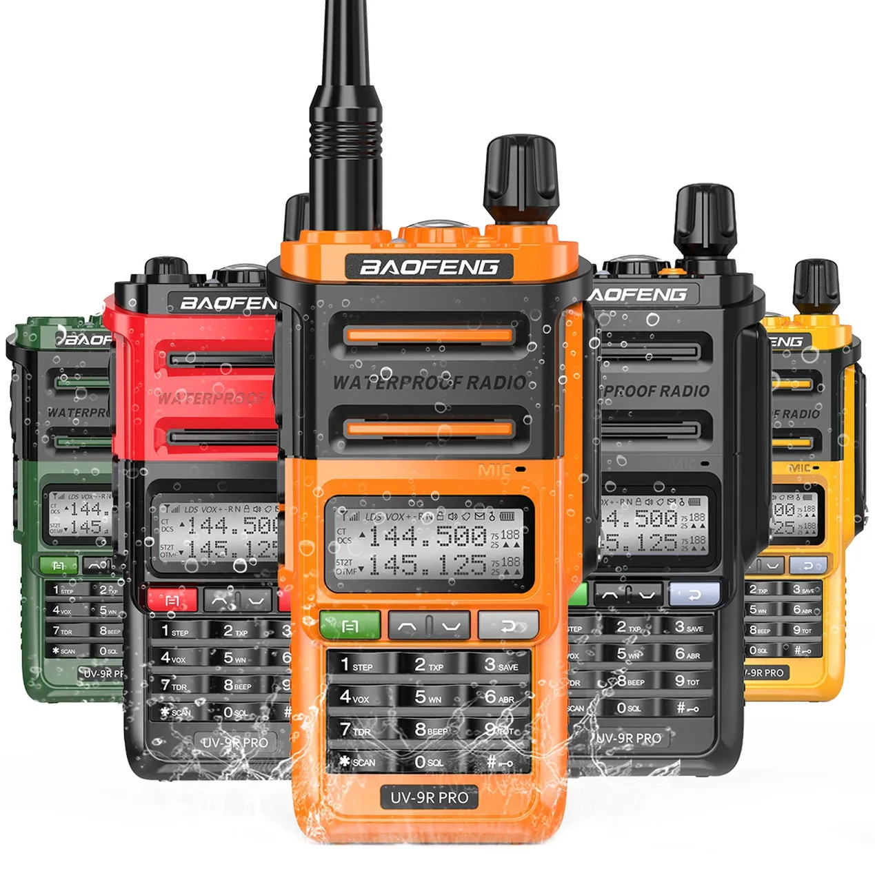 Baofeng UV 9R PRO IP68 Waterproof Walkie Talkie UHF/VHF 8W Dual Band High Power Long Range Radio + Earpiece