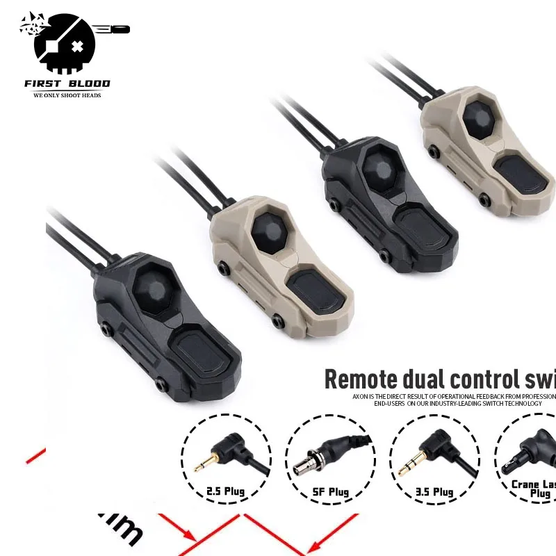 Tactical M300 M600 Flashlight Airsoft Light Switch 2.5mm/Crane Double Cable Version For 20mm Picatinny Rail Keymod Accessories