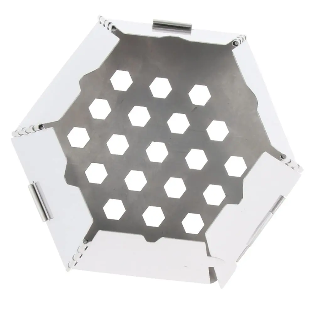 Portable Stainless Steel Wood Burning Stove Outdoor Backpacking Hiking Traveling Picnic BBQ