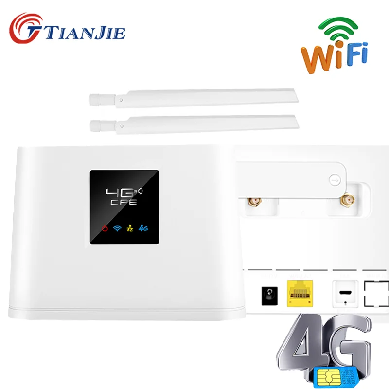 TIANJIE 4G موزع إنترنت واي فاي إشارة الطاقة الداعم هوت سبوت أكثر سلاسة اتصال سلكي ذكي بطاقة SIM هوائي خارجي قابل للفصل