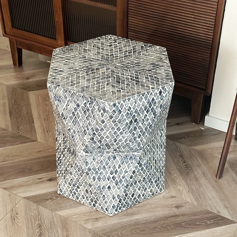 Nordic Furniture,Luxury Shell Tea Table,Creative Coffee Table,Art Nightstands,Storage Desk,Home Decor Living Room Side Tables