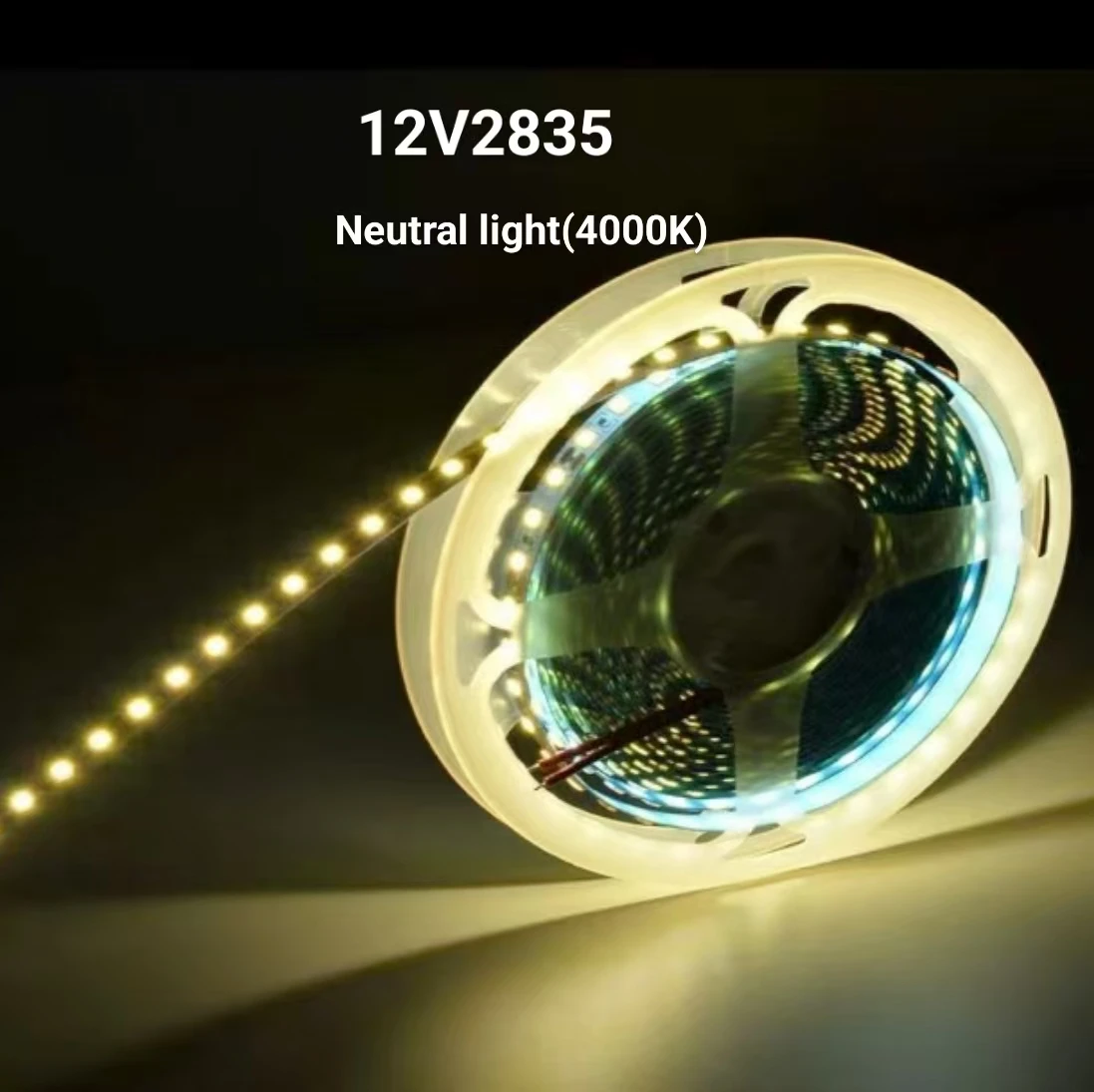 

12V Led Strip Light 16.4 Feet (5m) Per Roll/32.8 Feet (10m) Per Roll, 8mm Wide, 120 Leds/M Tape Light, Under-Cabinet Light, Neutral Light 4000K2835 Led Rope Light Suitable for Bedroom, Shopping Mall Shelves, Kitchen Decoration, Office Decorative Light Str