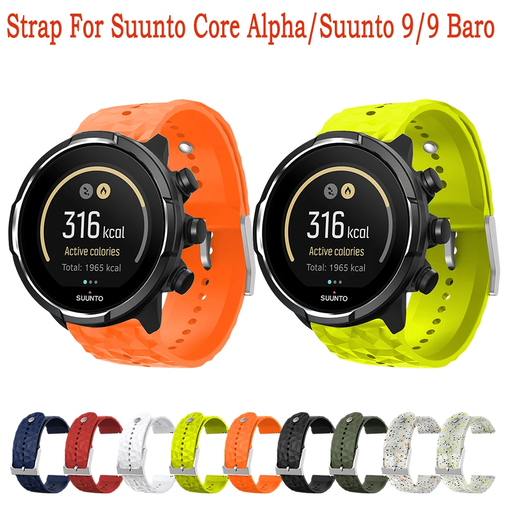 

Силиконовый ремешок 24 мм для Suunto Core Alpha/Suunto 9 Spartan, спортивный ремешок для часов, быстросъемный резиновый ремешок для часов Suunto 9 Baro