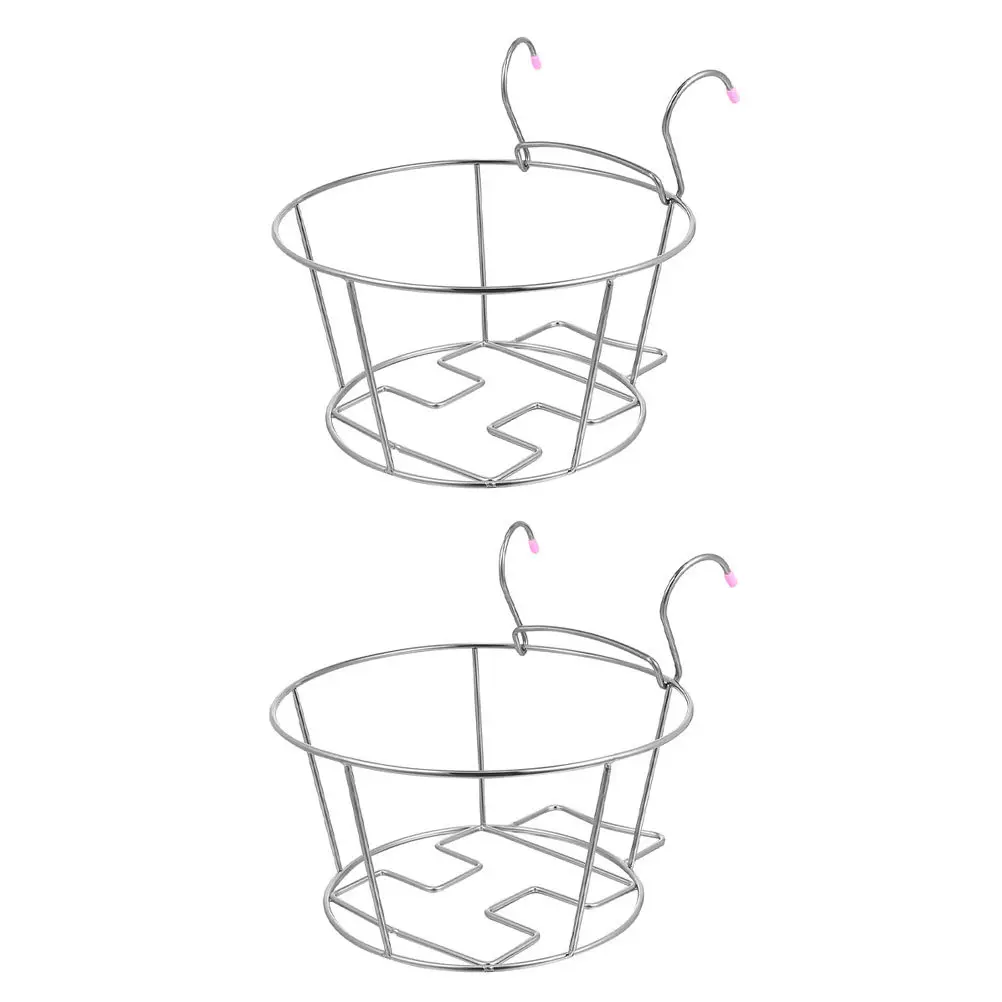2Pcs Hanging Flowerpot Holder Thickened Railing Mounted Flower Pot Holder for Balcony Garden Plant Basket Display