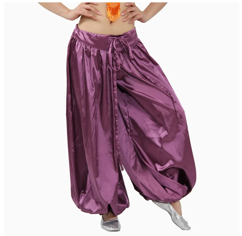 1pcs/lot  woman Sexy Satin Belly Dance Costume Tribal Pants Egyptian Harem Pant candy color
