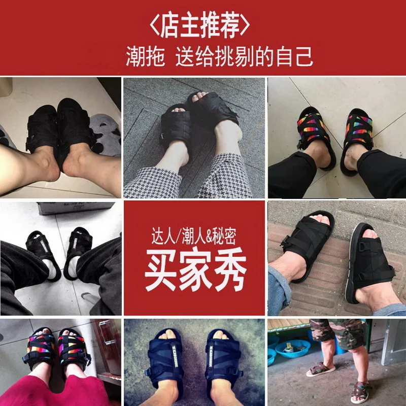 Hot Sell Fashion Men Canvas Slippers Male Summer Shoes Slides Slip-resistant Beach Slippers Flip Flops Sandals Reflective slippe