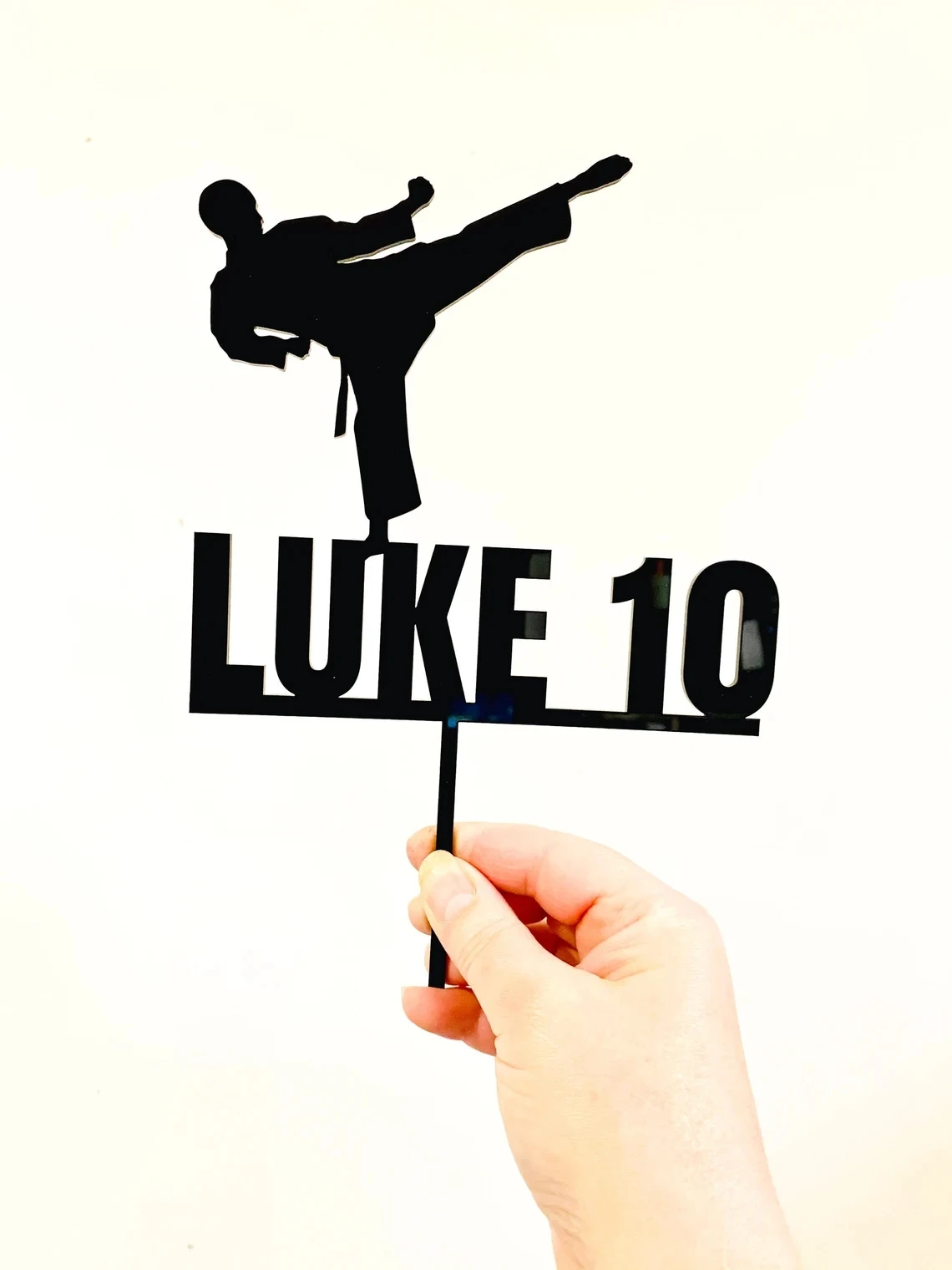 Birthday Topper,Cake Topper - Karate with Name & Age, TKD, Taekwondo, Martial Arts Cake Topper